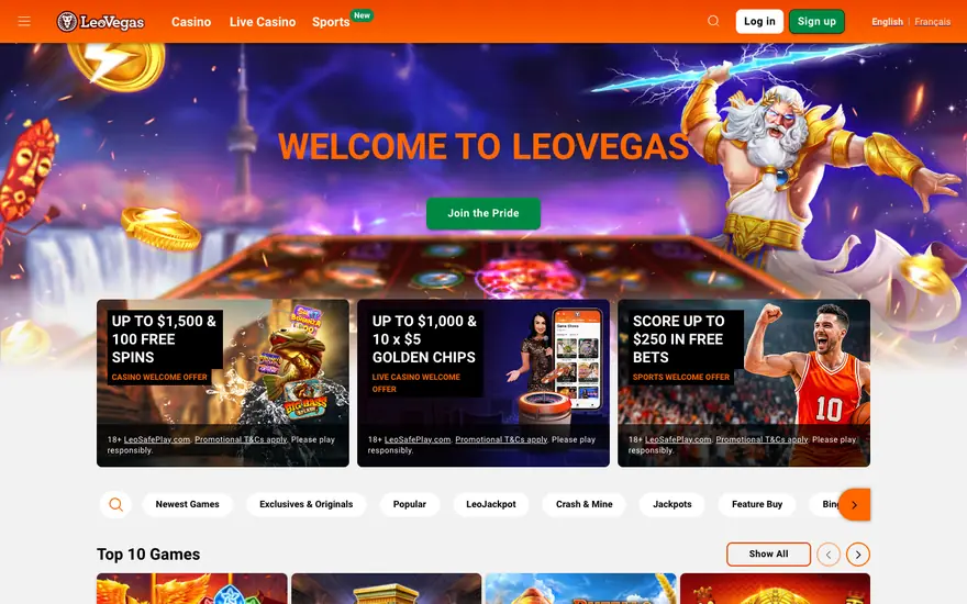 LeoVegas lobby