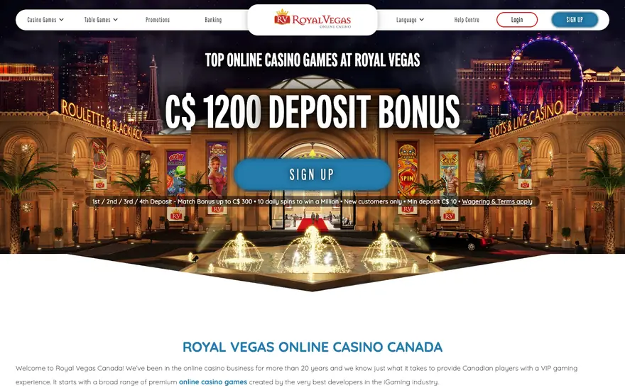 Royal Vegas lobby